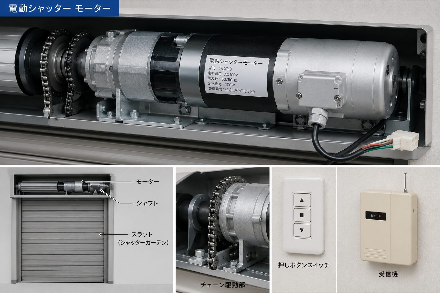 電動ロールシャッター用モーター 三和シャッターの電動シャッターモーター交換費用の価格相場と注意点